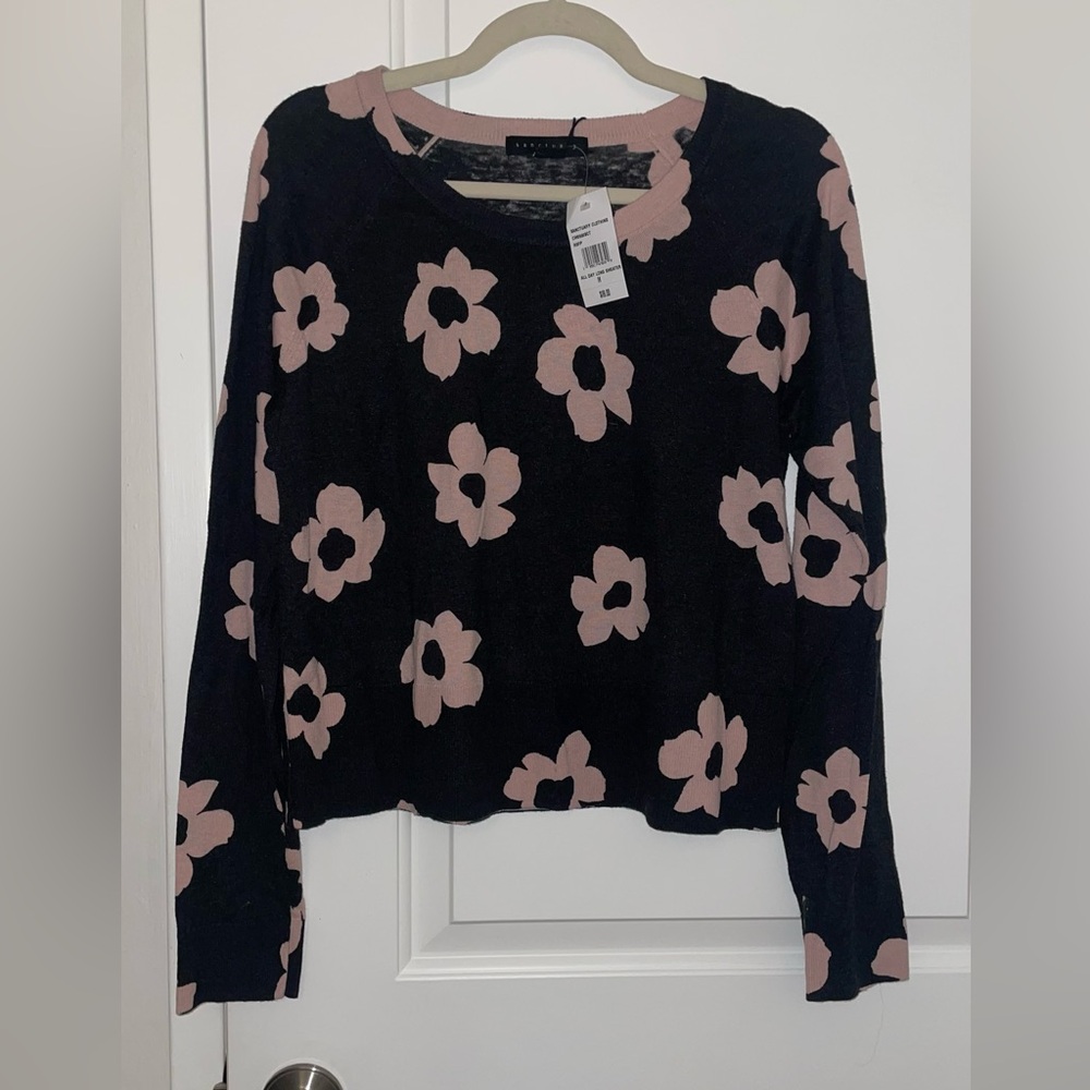Sanctuary Navy and Pink Floral Sweater